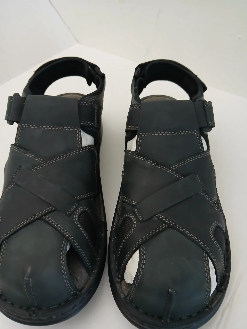 Men's Black Leather  Sandals Size 13 New $25